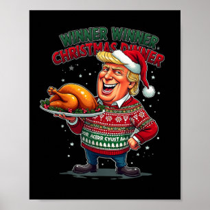 Poster Drôle Trump gagnant de l'Humour à Noël M