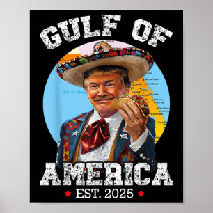 Poster Drôle Trump Golfe Des États-Unis Amérique 2025 Tru