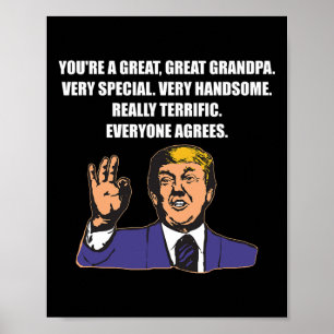 Poster Drôle Trump Meilleur Grand-Père Jamais Tout Le Mon