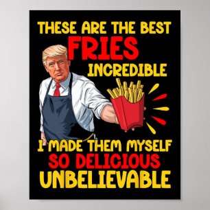 Poster Drôle Trump Nourriture Rapide Humour Frites Électi