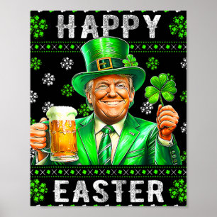 Poster Drôle Trump Pâques Confus St Patricks Day Hommes F