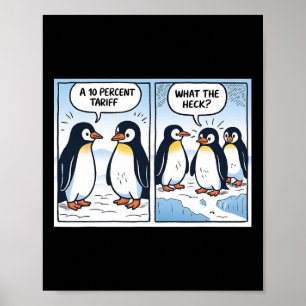Poster Drôle Trump Penguins Tarifs 10% Sarcasme politique