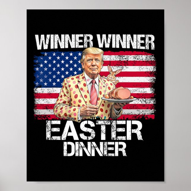 Poster Drôle Trump vainqueur Dîner de Pâques Jour de Pâqu (Devant)