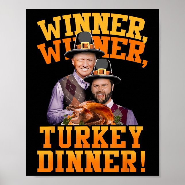 Poster Drôle Trump Vance Winner Dîner Turquie (Devant)