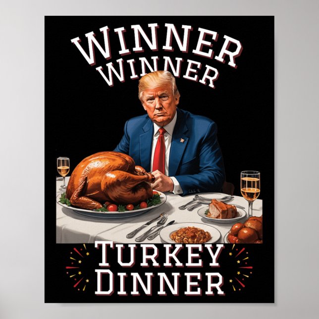 Poster Drôle Trump Winner Dîner Turquie Thanksgivi (Devant)