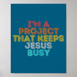 Poster Drôle un projet qui occupe Jésus chrétien
