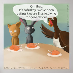 Poster drôle Vegan Thanksgiving