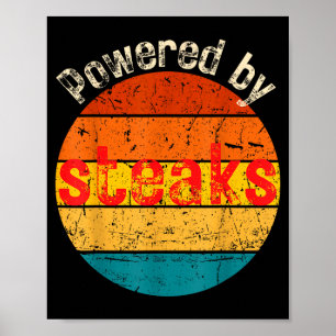 Poster Drôle vintage alimenté par des steaks carnivore vi