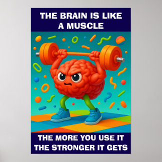 Poster Drôle Votre cerveau est comme un muscle