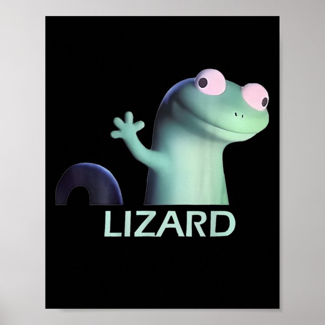 Poster Drôle Weirdcore Animal Femmes Hommes Lizard Lizard (Devant)