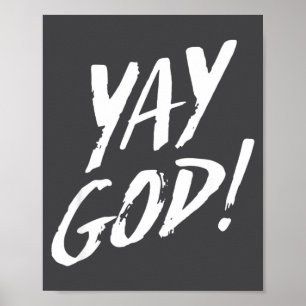Poster Drôle Yay Dieu Graphique Jésus Christianisme Relig