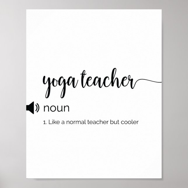 Poster Drôle Yoga Définition de l'enseignant (Devant)