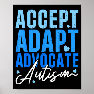 Poster Drôles Accepter Adapter Défendre Autisme Sensibili