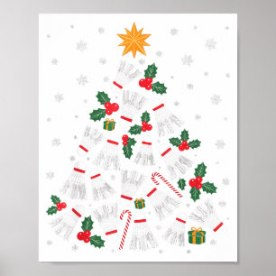 Poster Drôles Lumières de Sapin de Noël de Badminton Sant