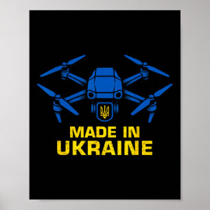 Poster Drone Ukraine Patriotique Amoureux Ukrainiens Fpv 