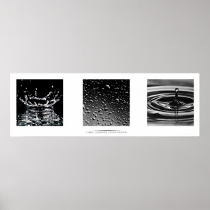 Poster Droplets Triple Art Print