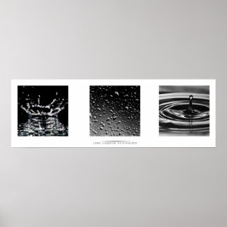 Poster Droplets Triple Art Print