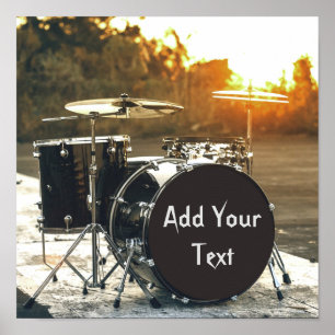 Poster Drum Kit Drummer Rock  Personalize Customize