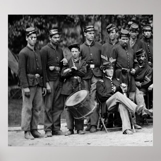 Poster Drummer, 93e Compagnie d'infanterie de New York C (Devant)