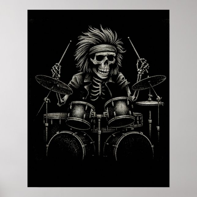 Poster Drummer de Skeleton Rock - Musique Éffrayante d'Ha (Devant)