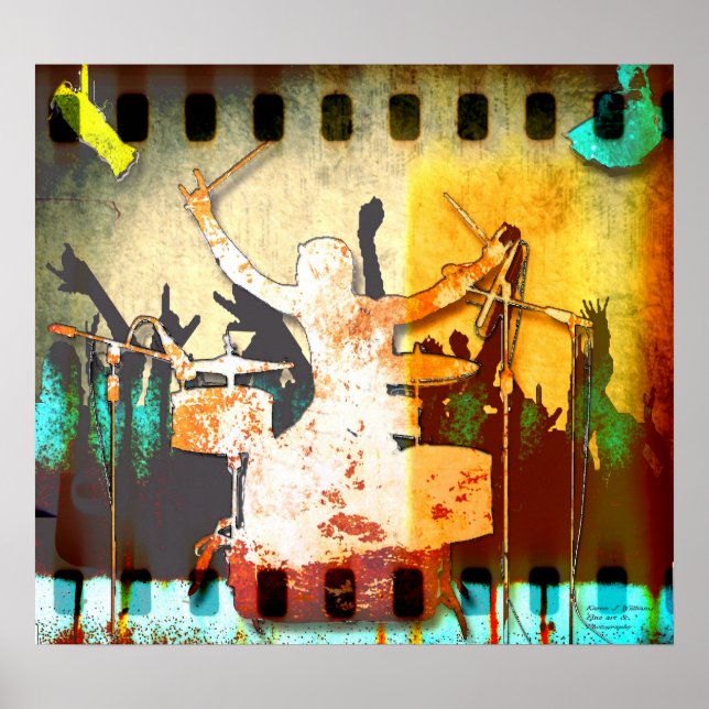 Poster Drummer Dude, Copyright karen J Williams (Devant)