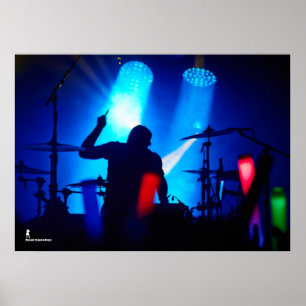 Poster Drummer Silohuette