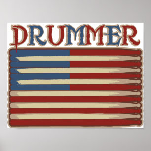 Poster Drummer Vintage