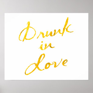 Poster Drunin Love - blanc