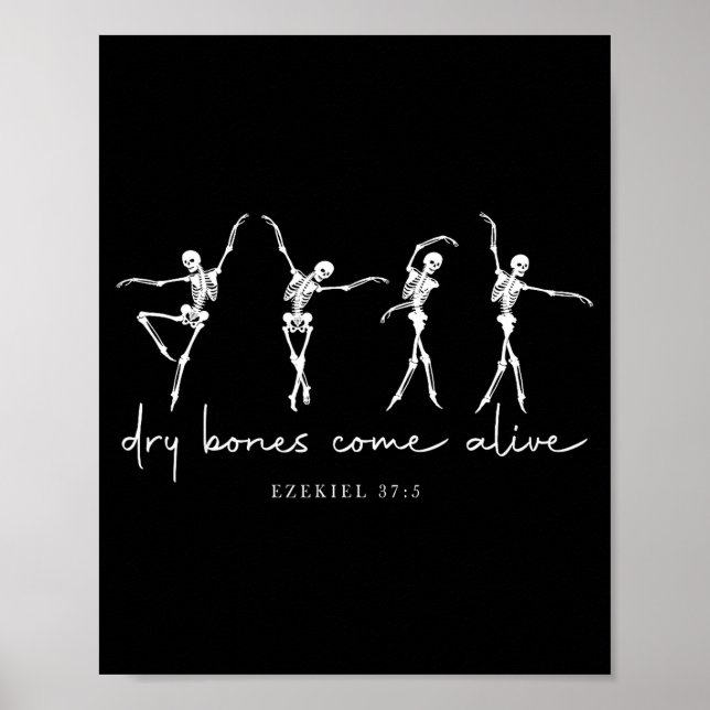 Poster Dry Bones Come Alive Dancing Ballet Skeleton Ezeki (Devant)