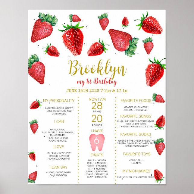 Poster du 1er anniversaire de la fraise (Devant)