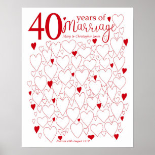 Poster du 40e anniversaire - Ruby Mariage Guest Bo