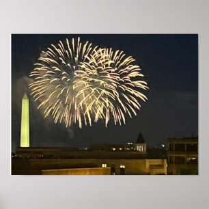 Poster du 4 juillet Feu d'artifice Washington DC