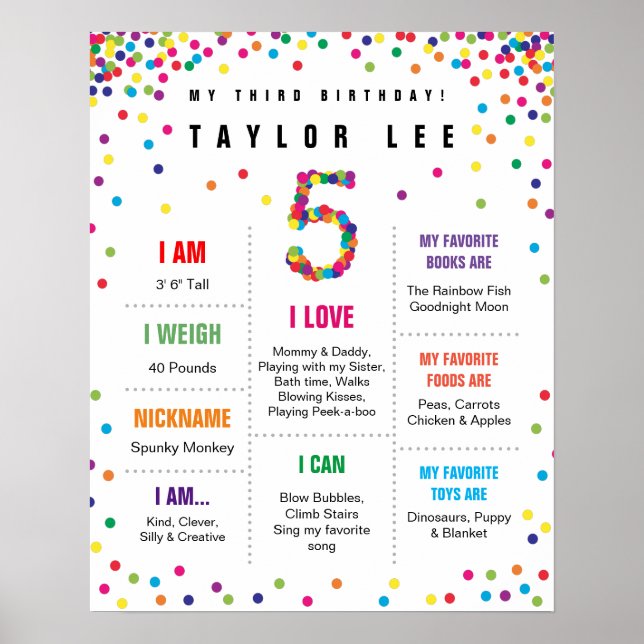 Poster du 5e anniversaire Rainbow Confetti (Devant)