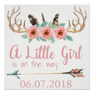 Poster du Baby shower Antler