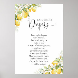 Poster du Baby shower Citrus citron