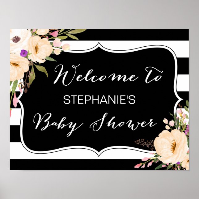 Poster du Baby shower d'aquarelle Anemone Blooms (Devant)