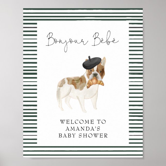 Poster du Baby shower de bienvenue de Bulldog en F (Devant)