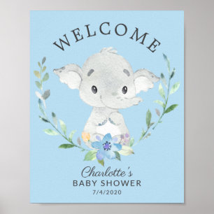 Poster du Baby shower de bienvenue de Sweet Elepha