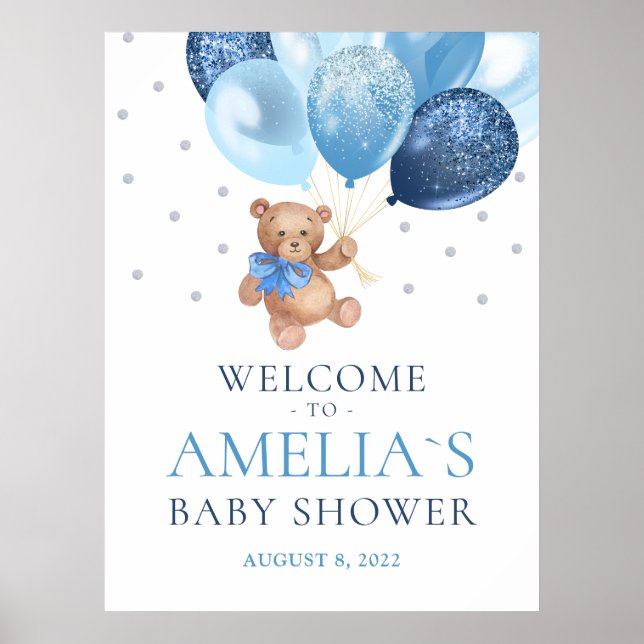 Poster du Baby shower de bienvenue de Teddy Bear B (Devant)