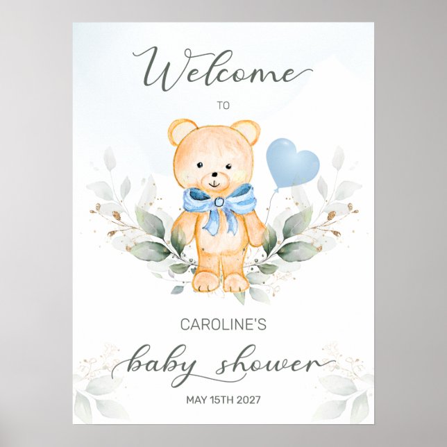 Poster du Baby shower de bienvenue de Teddy Bear B (Devant)