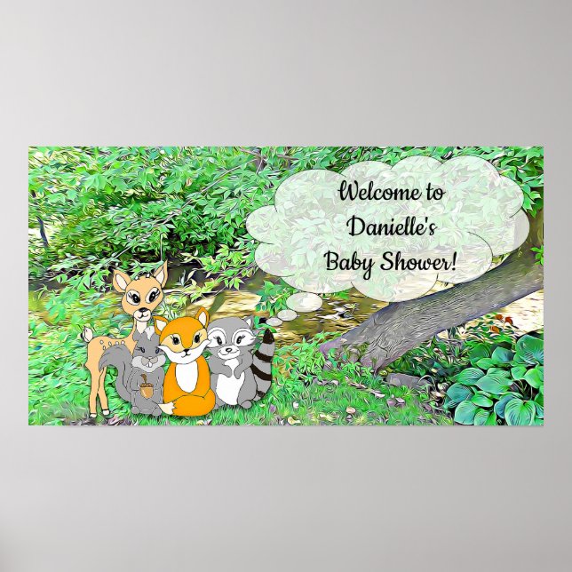 Poster du Baby shower de bienvenue sur le thème de (Devant)