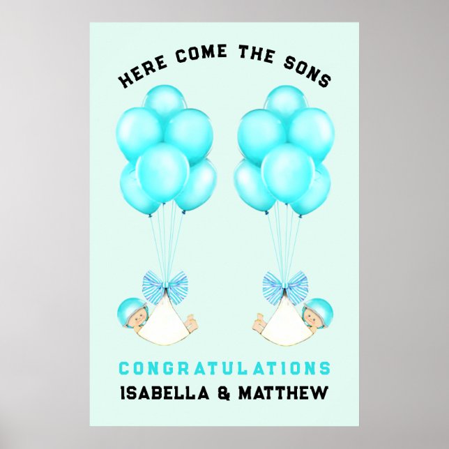 Poster du Baby shower de jumeaux (Devant)