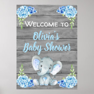 Poster du Baby shower de l'éléphant