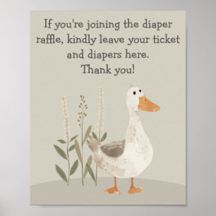 Poster du Baby shower de l'oie d'aquarelle