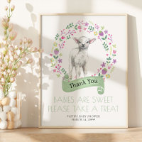 Poster du Baby shower de printemps de Little Lamb 