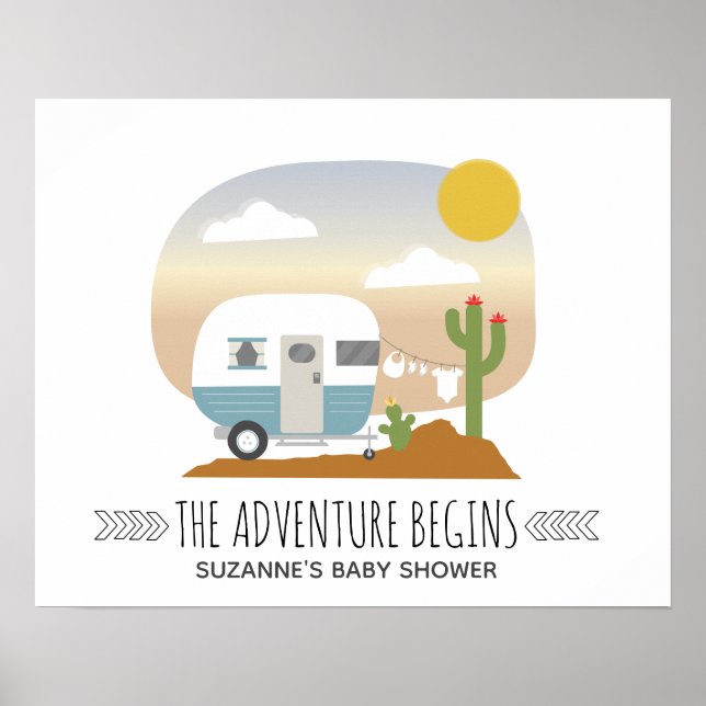 Poster du Baby shower du camping Desert Adventure  (Devant)