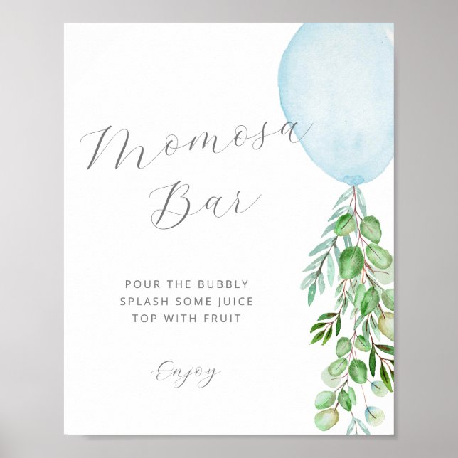 Poster du Baby shower du panneau du bar Mimosa (Devant)