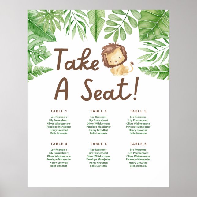 Poster du Baby shower Leo Safari (Devant)