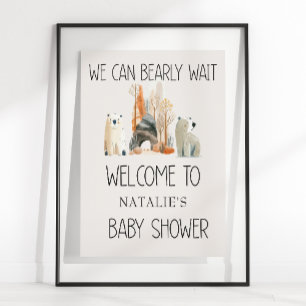 Poster du Baby shower Zoo Safari Nursery Animaux