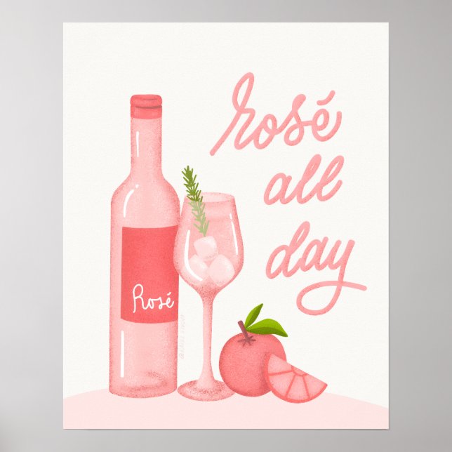 Poster du Bar à Vin rose toute la journée (Devant)